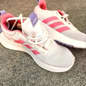 adidas Kids Sneakers White Pink Purple Accents